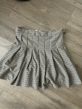Ardene Houndstooth Circle Skirt - Black & White